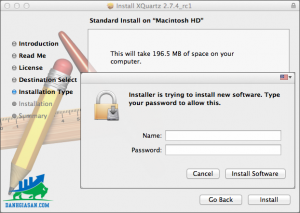 Trước khi cài đặt, cần nhập password cho tài khoản Mac