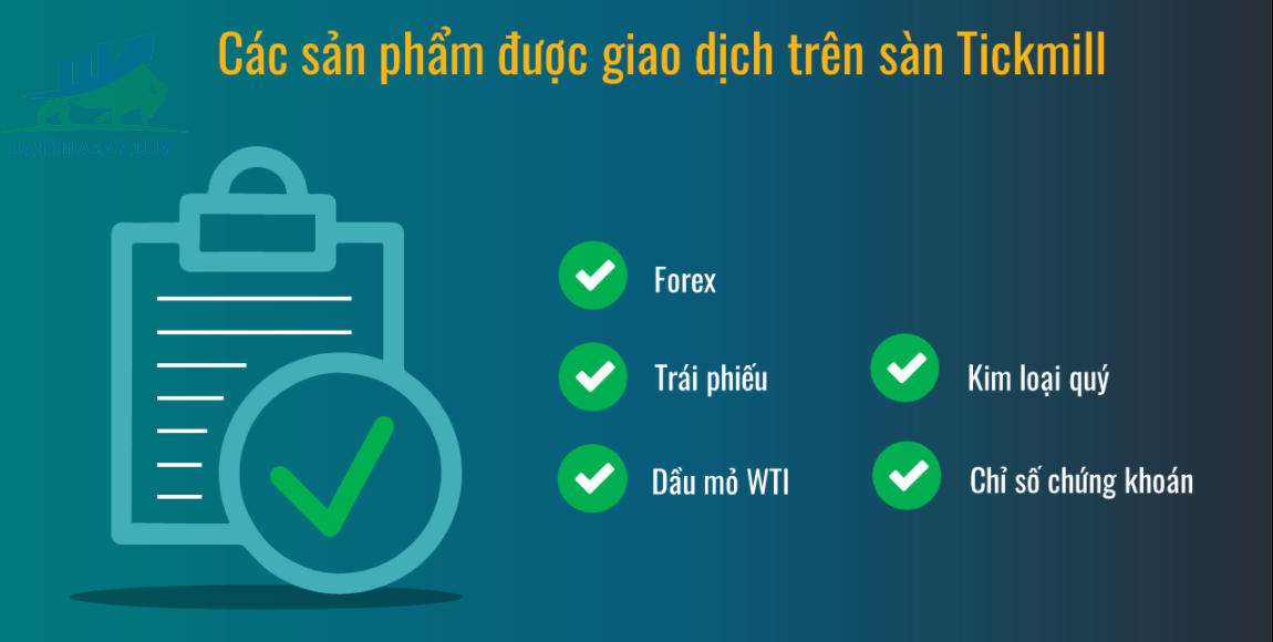 Các sản phẩm giao dịch trên sàn Tickmill