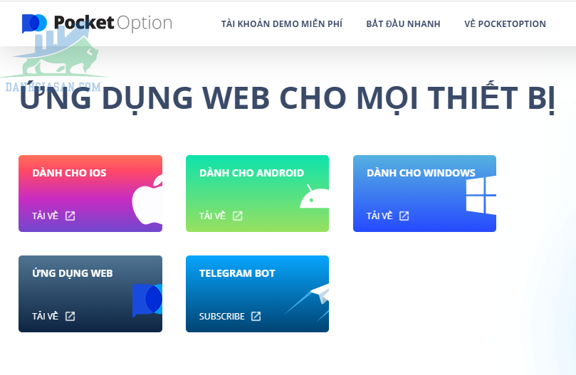 Giao dịch di động của sàn Pocket Option