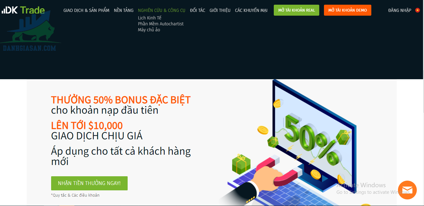 Chương trình khuyến mãi của sàn giao dịch Forex DK Trade