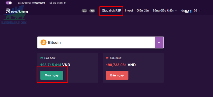 Mua bán Bitcoin và các đồng coin khác trên sàn Remitano