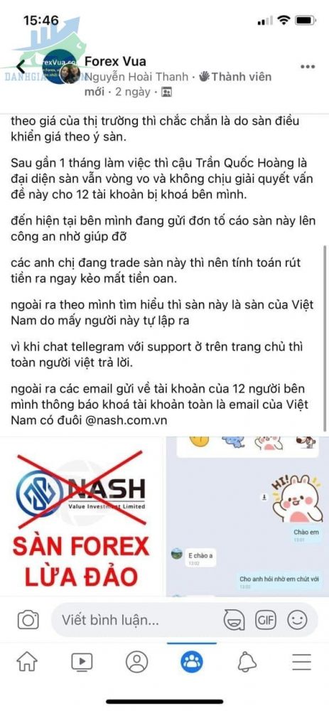 sàn giao dịch Nash lừa đảo