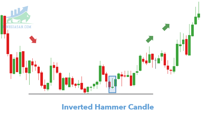 Giao dịch mô hình nến Inverted Hammer kết hợp với vùng hỗ trợ