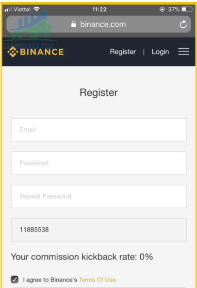 Cách mở tài khoản tại sàn giao dịch Binance