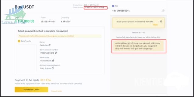 Cách mua USDT trên Binance bằng VND