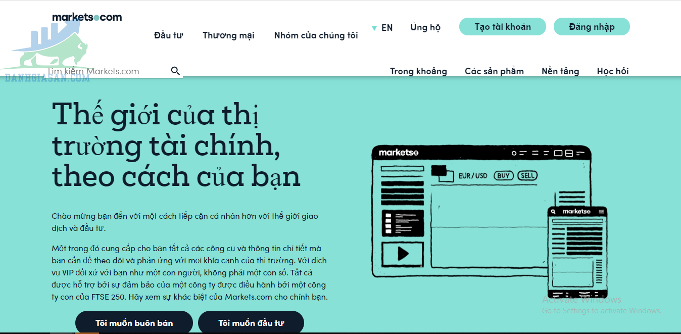 Tổng quan về sàn Markets.com