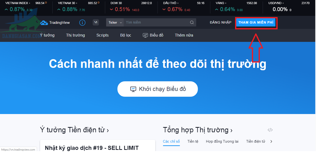 Cách đăng ký tài khoản tại nền tảng TradingView