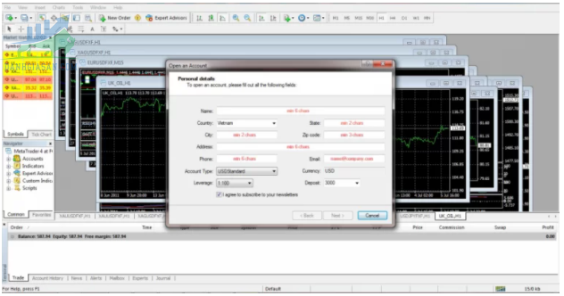 Hướng dẫn chơi Forex tài khoản Demo trên MT4