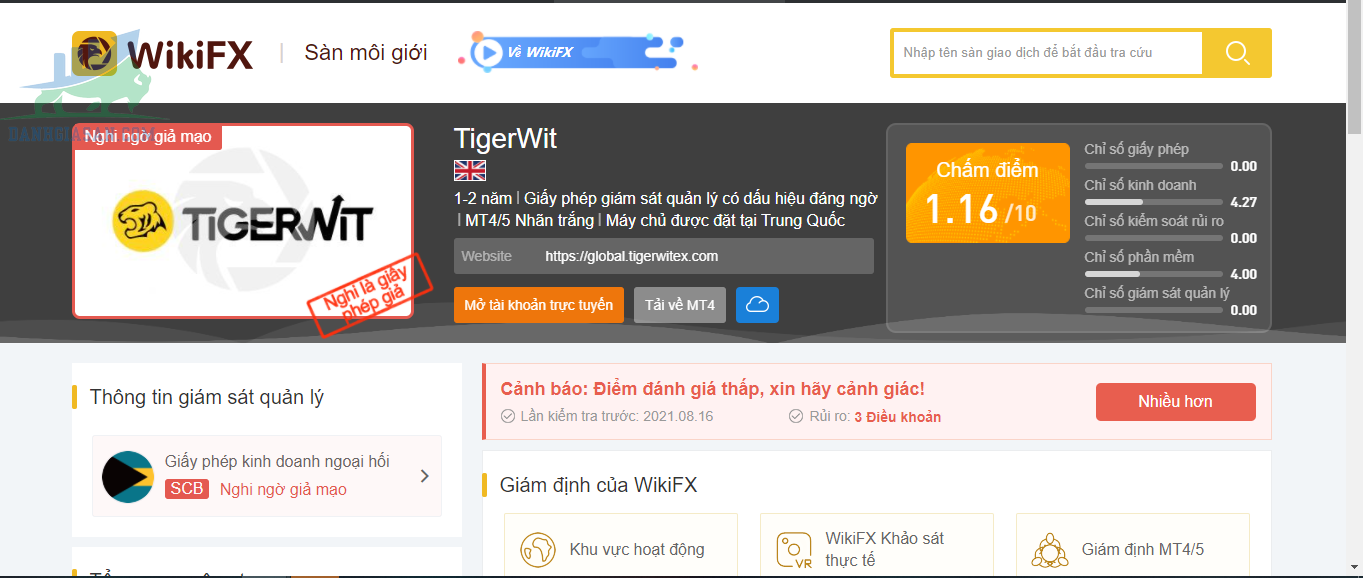 Nhà môi giới TigerWit lừa đảo khách hàng có phải sự thật?