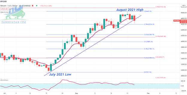 Biểu đồ hàng ngày của Bitcoin (BTC / USD)