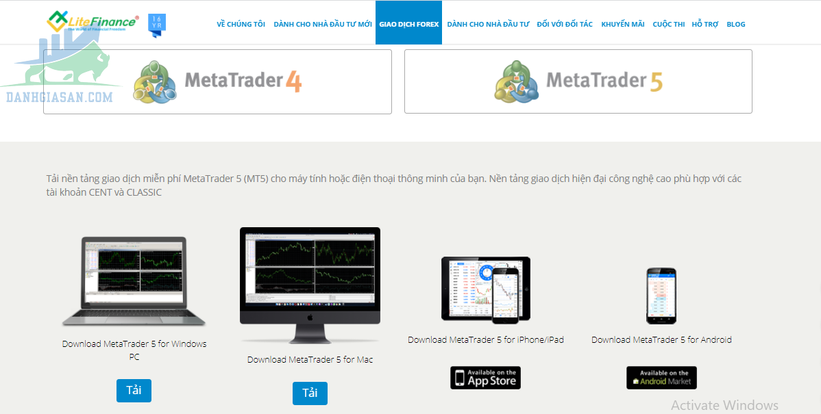 Tải phần mềm MT5 LiteFinance về máy tính 