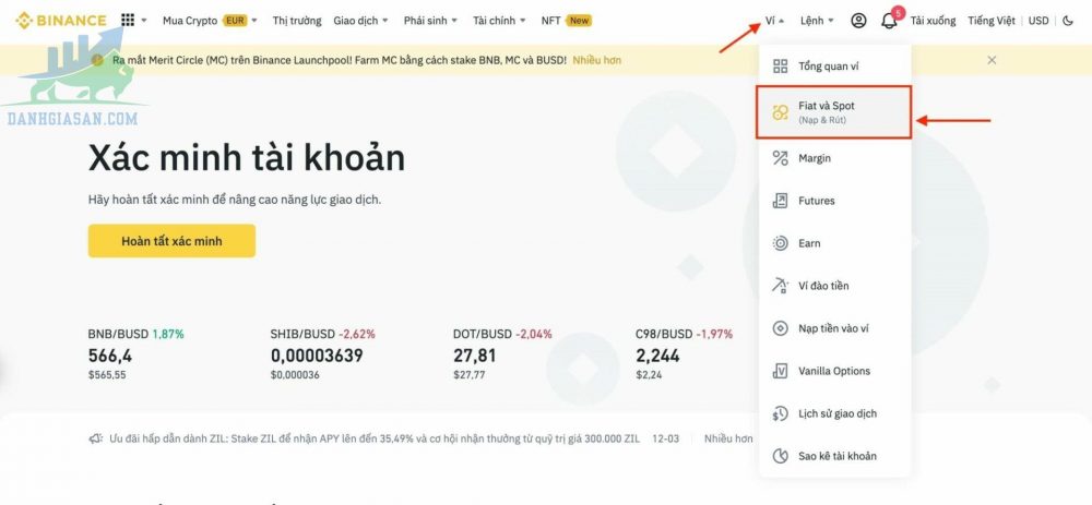 Trang chủ Binance