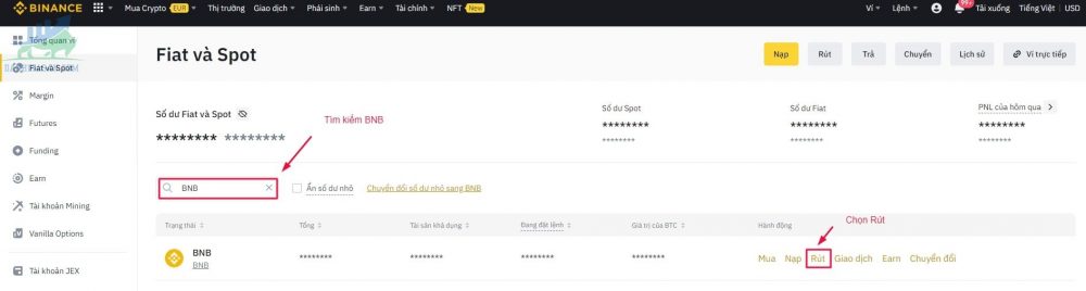 Chuyển tài sản từ sàn Binance