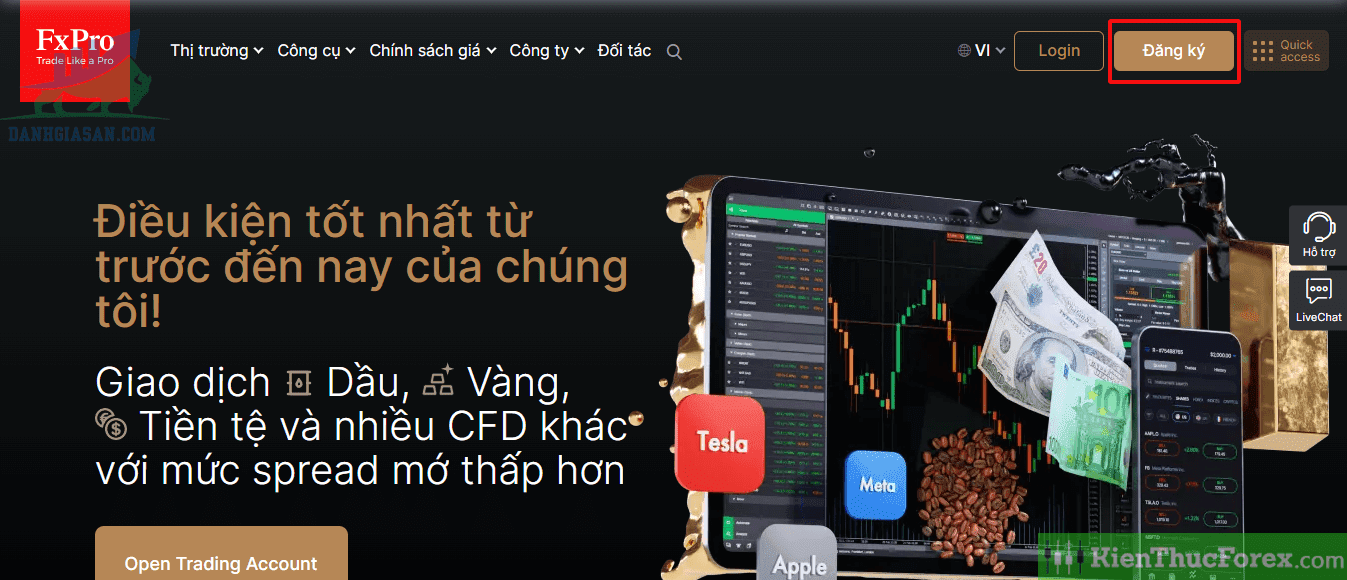 Các sàn Forex được cấp phép tại Việt Nam - sàn FxPro