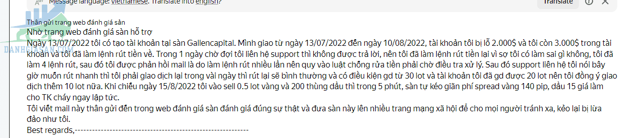 Gallen Capital lừa đảo khách hàng như thế nào?