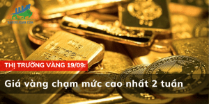 Giá vàng chạm mức cao nhất 2 tuần