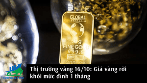 Giá vàng rời khỏi mức đỉnh 1 tháng