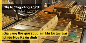 Giá vàng giảm khi lợi tức trái phiếu Mỹ ổn định