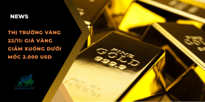 Giá vàng giảm xuống dưới mốc 2.000 USD