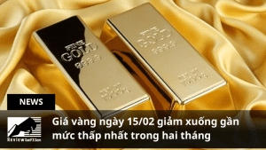 Giá vàng giảm xuống gần mức thấp hai tháng