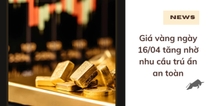 Giá vàng ngày 16/04 tăng nhờ nhu cầu trú ẩn an toàn