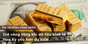 Giá vàng tăng khi dữ liệu kinh tế Hoa Kỳ yếu hơn dự kiến