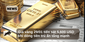 Giá vàng tiến sát 5.600 USD khi dòng tiền trú ẩn tăng mạnh