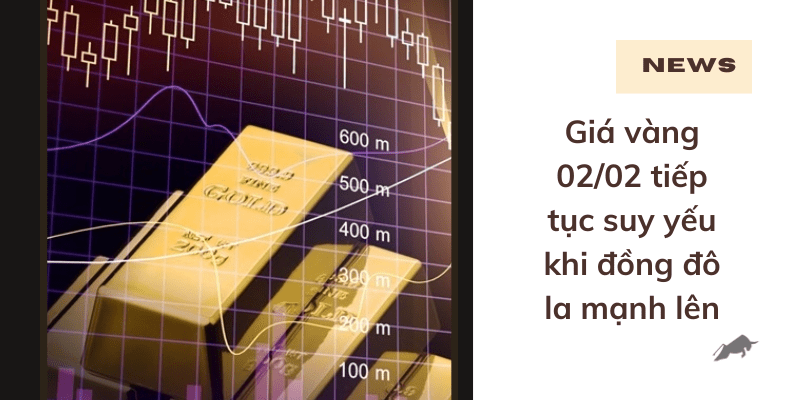 Giá vàng 02/02 tiếp tục suy yếu khi đồng đô la mạnh lên